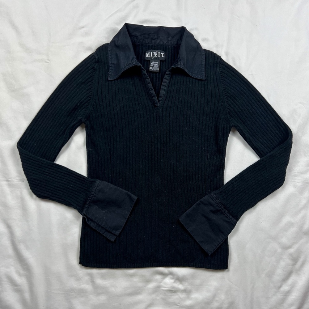 Y2K Mixit Collared Top - Picture 2 of 5